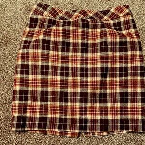 Chadwicks Brown and Cream Pencil Skirt Knee-Length Work